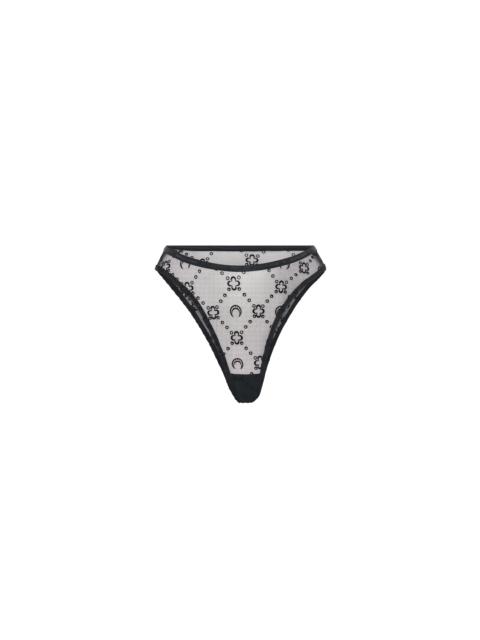 Marine Serre Moonogram Mesh Flock High-Cut Panties