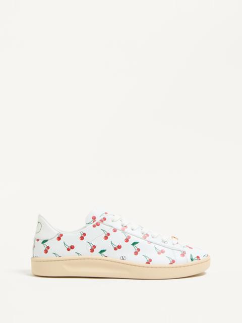 Valentino ROYCO SNEAKER IN NAPPA CALFSKIN WITH CHERRYFIC PATTERN