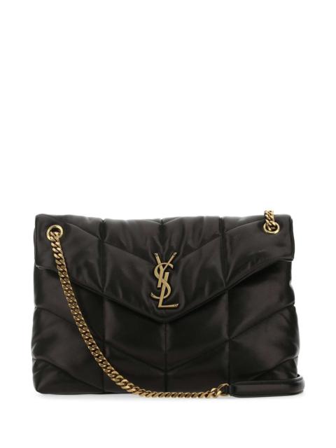 SAINT LAURENT Saint Laurent Women Black Nappa Leather Medium Loulou Shoulder Bag