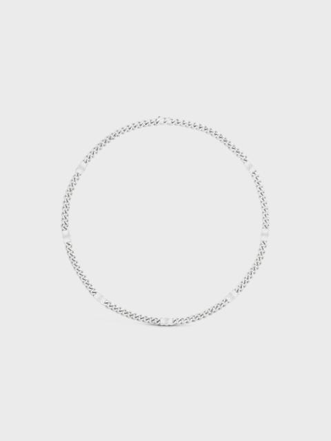 CELINE Triomphe Small Gourmette Necklace in Brass with Rhodium Finish