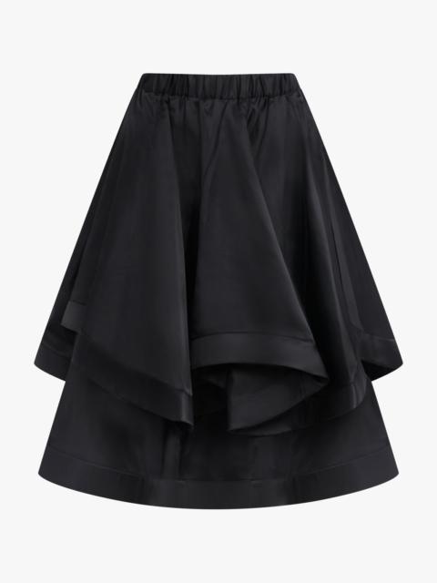 Noir Kei Ninomiya ELASTIC WAIST LAYER RUFFLE MIDI SKIRT | BLACK
