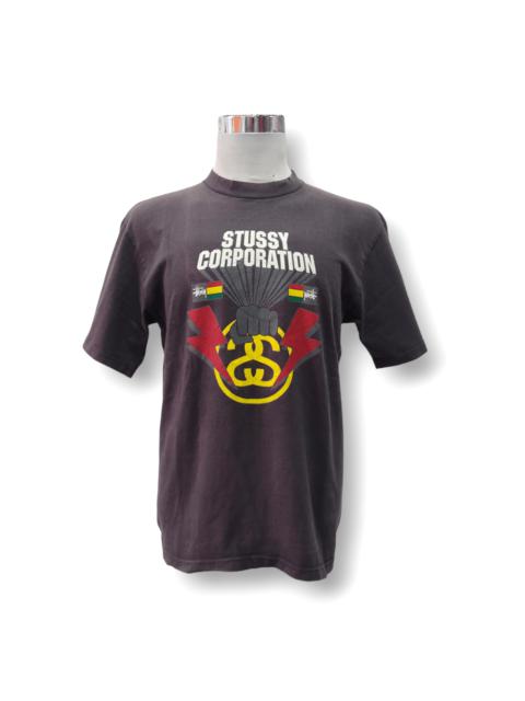 Vintage Stussy Corporation Resist! Rasta Flags T-shirt