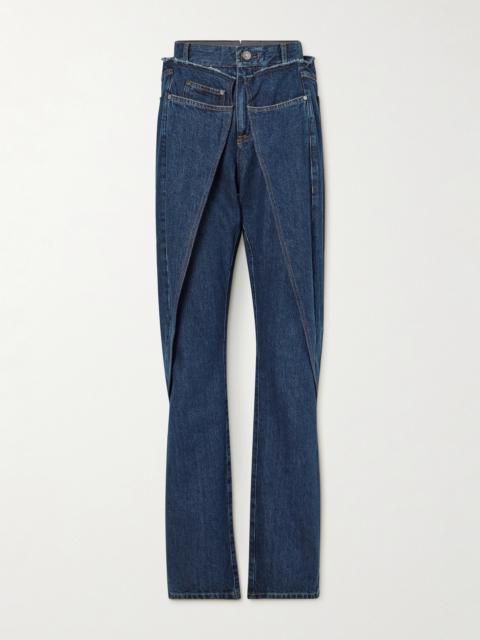 BETTTER Wrap Layered Frayed High-rise Straight-leg Jeans