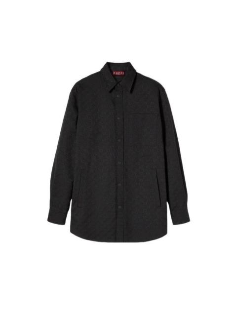 GUCCI GUCCI Black GG Canvas Shirt New & Authentic (Men's size:XL;)