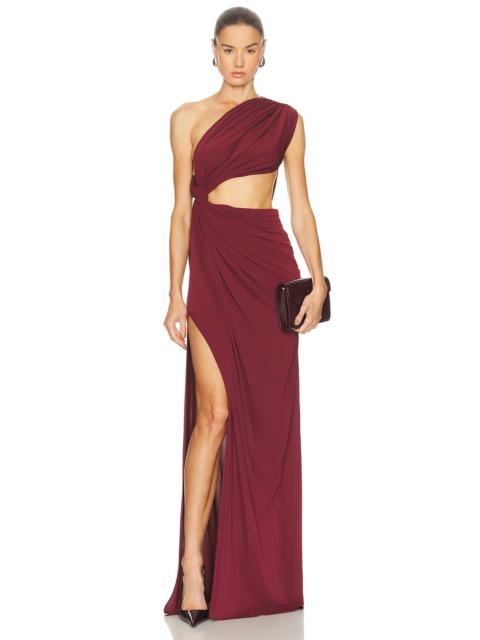 ALEX PERRY for FWRD One Shoulder Draped Gown