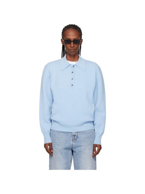 RÓHE Blue Compact Knitted Polo