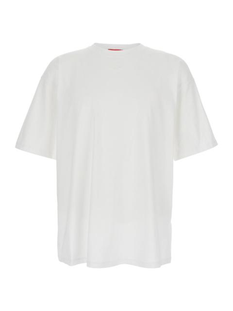 Diesel Diesel Men 'T-Lucien' White T-Shirt With Tone On Tone Logo Patch On The Front In Cotton Man
