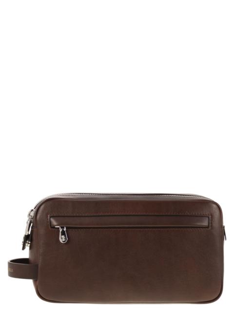 Brunello Cucinelli Brunello Cucinelli Men Leather Beauty Case With Double Zip