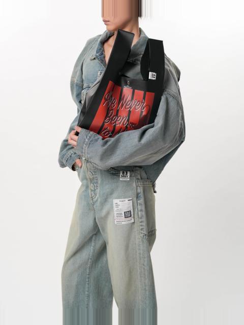 Maison MIHARAYASUHIRO Cat Print Leather Shopping Bag