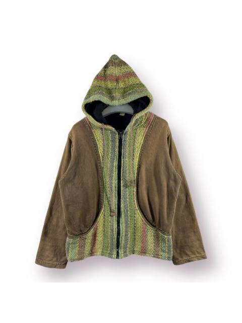 Other Designers Vintage - 🔥 Unknown Knited part Sweat zipper Hoodie