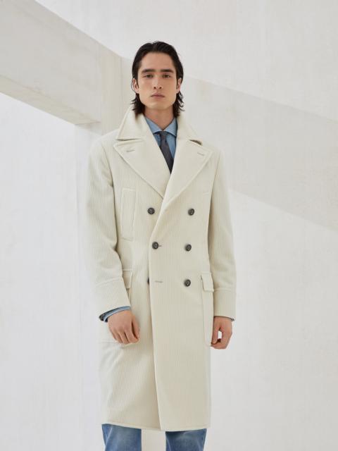 Brunello Cucinelli Cashmere wide wale corduroy one-and-a-half-breasted coat with patch pockets and metal buttons