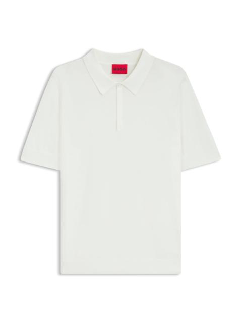HUGO KNIT POLO WITH COVERED PLACKET
