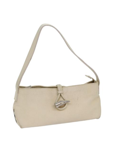 Burberry Burberry Shoulder Bag Leather Cream Silver