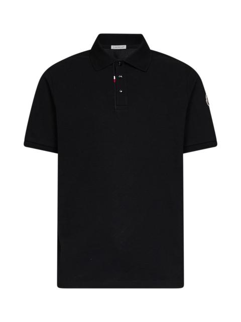 Moncler Moncler Men Black Cotton Piqué Polo Shirt With Logo