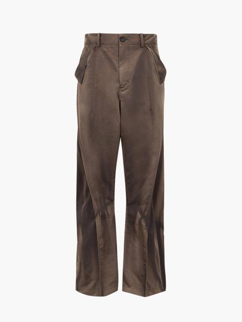 JiyongKim Sun-Bleached Flap Detailed Trousers