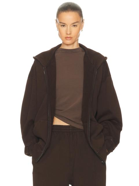 SKIMS Boyfriend Fleece Boxy Zip-Up Hoodie