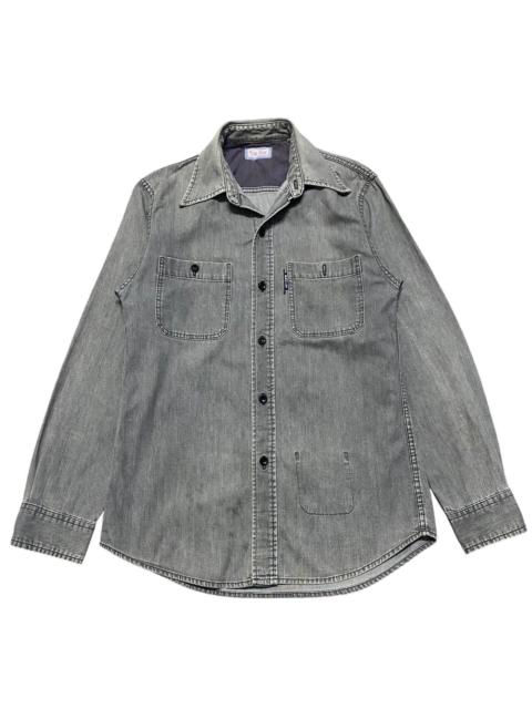 Blue Blue Japan vintage Blue Blue Japan Denim Work Shirt Charcoal Faded