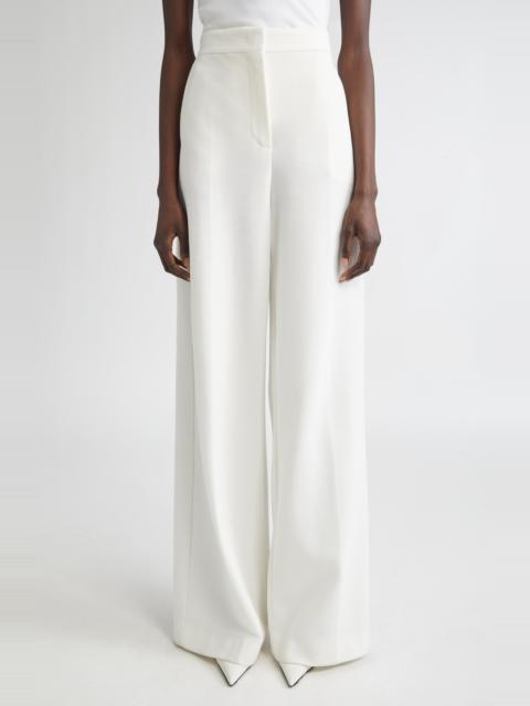 Max Mara Max Mara Ponte Knit Wide Leg Pants in White at Nordstrom