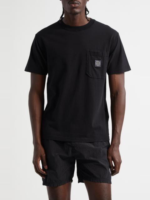 Stone Island Stone Island Compass Logo Patch Organic Cotton Pocket T-Shirt in Black at Nordstrom