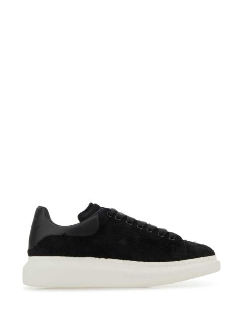 Alexander McQueen Alexander Mcqueen Men Black Leather Sneakers With Black Leather Heel