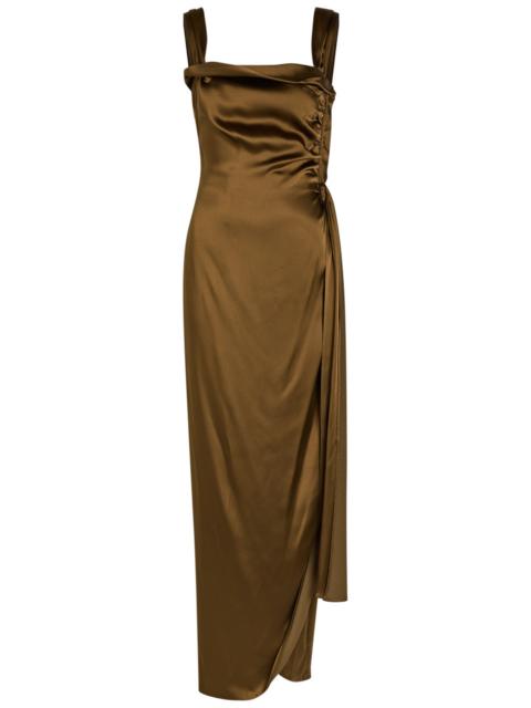 Maison Margiela Maison Margiela Draped Satin and Silk-blend Maxi Dress