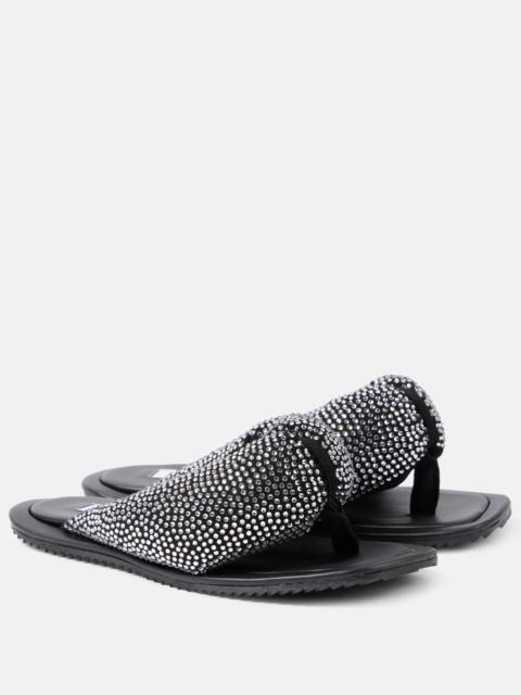 Indie embellished leather thong sandals