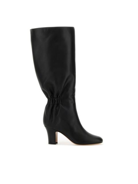 FERRAGAMO FERRAGAMO Jannette 70 Knee High Black Leather 70mm Heel Boot