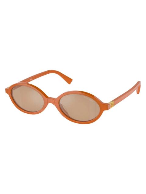 Miu Miu Miu Miu Brown Oval Ladies Sunglasses MU 04ZS 11V40D 50