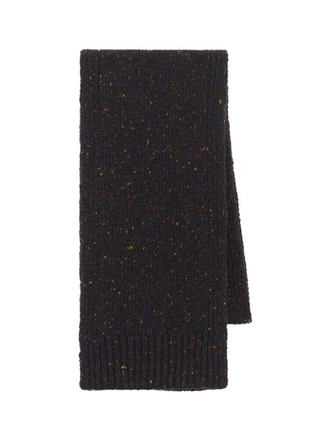 GABRIELA HEARST Fokestone Knit Scarf in Charcoal Multi Speckled Aran Cashmere