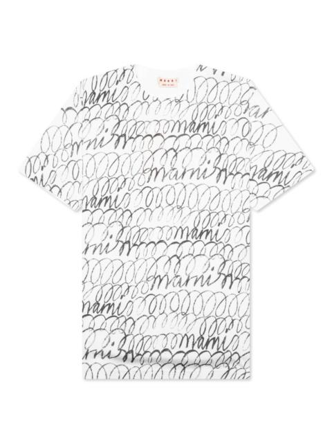 Marni SCRIBBLE MOTIF T-SHIRT - LILY WHITE