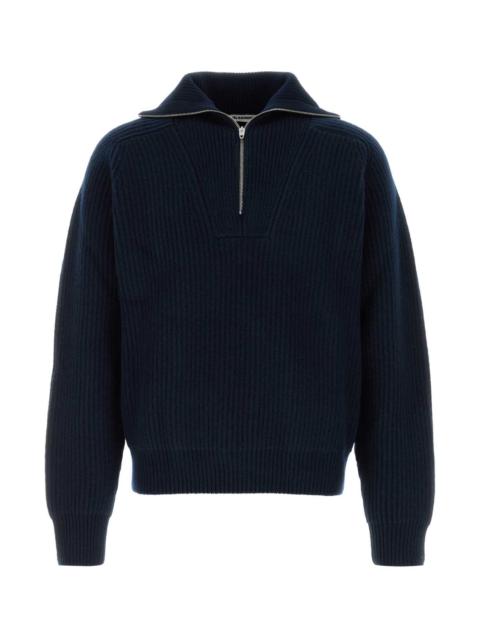 Jil Sander Jil Sander Men Navy Blue Wool Polo Shirt