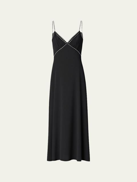 DIANE VON FURSTENBERG Iris Glass-Embellished Empire Silk Midi Dress
