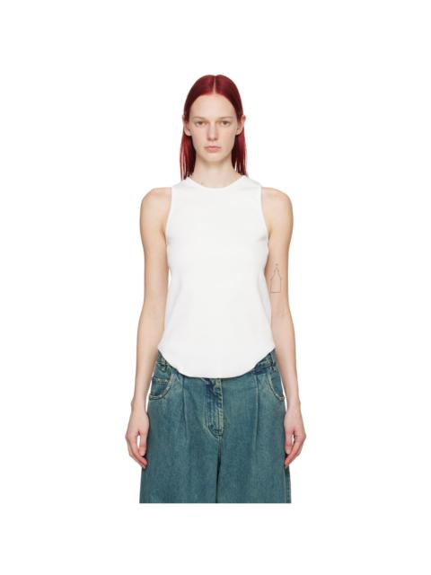 Song for the Mute White Raw Edge Tank Top