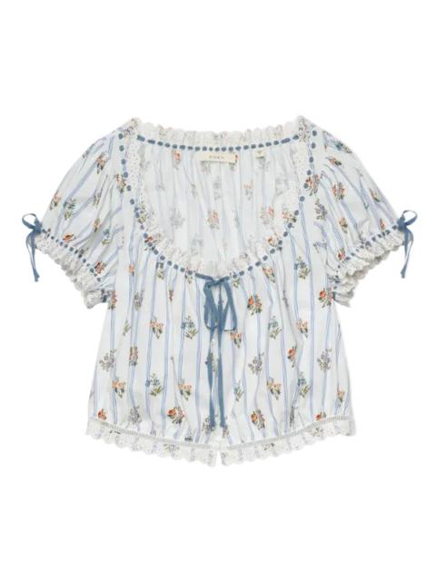 DÔEN Nera Top in Fleurs de Bordeaux