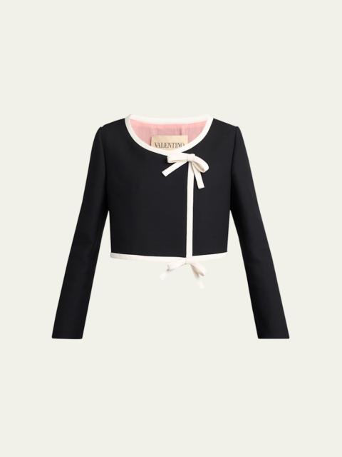 Valentino Contrast Bow Crop Coat
