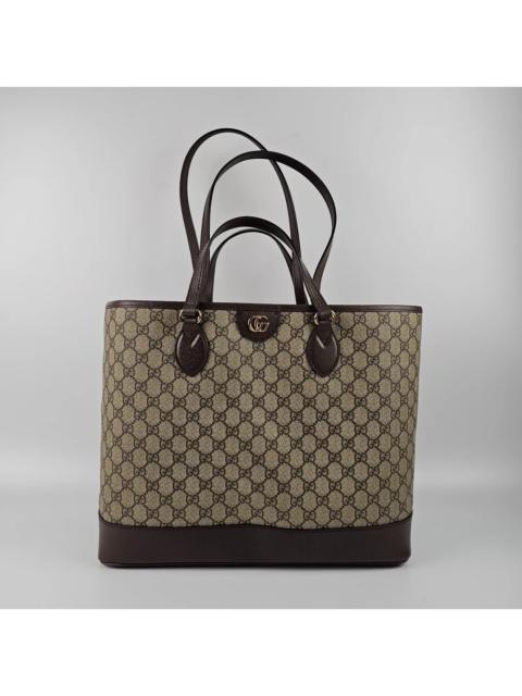 GUCCI GUCCI Ophidia Med Beige Ebony GG Canvas Tote New Auth