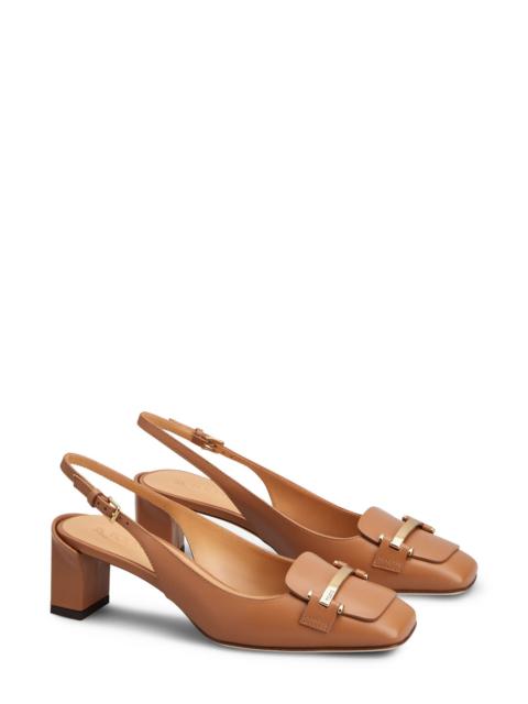 Tod's Tod's Barretta Block Heel Slingback Pump in Kenia Scuro at Nordstrom