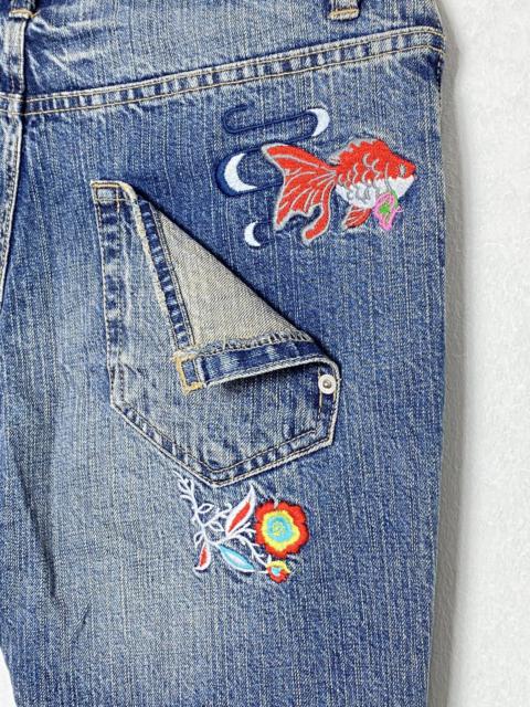 Other Designers Vintage Sorga Golden Fish Embroidered Denim