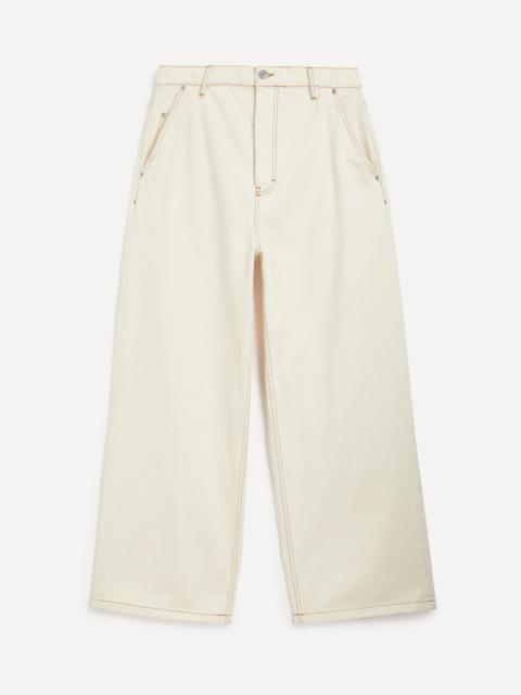 AMI Paris White Cream Wide Fit Jeans