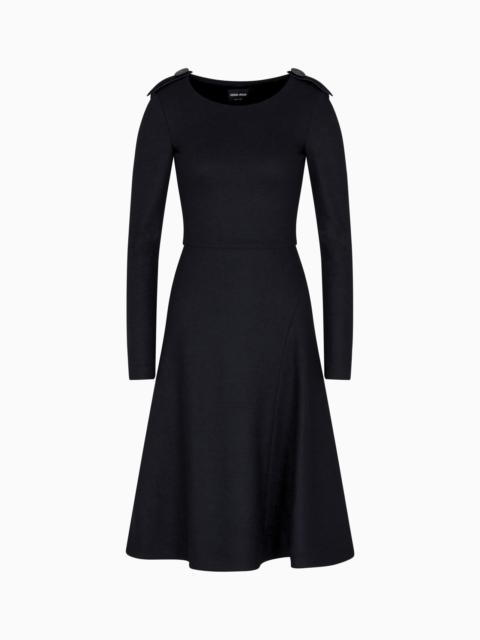 GIORGIO ARMANI WOOL JERSEY DRESS WITH EPAULETTES DETAIL