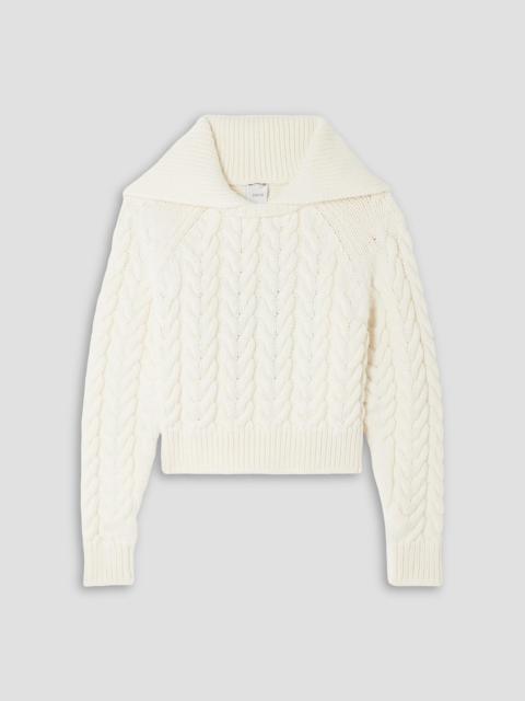 PATOU Sailor cropped cable-knit merino wool sweater