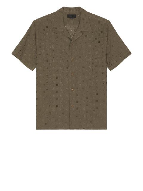 Vince Cotton Eyelet Collar Shirt