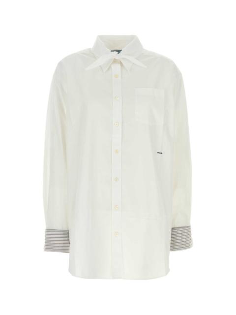 Prada Prada Women White Poplin Shirt