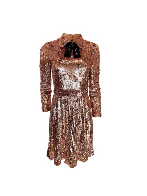 GUCCI Crystal-Embroidered Sequin Tulle Dress