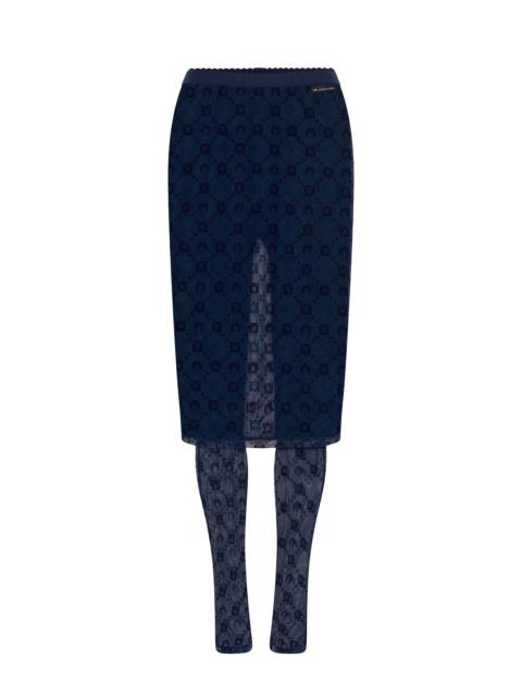 Marine Serre MOONOGRAM MESH FLOCK  PANT-SKIRT
