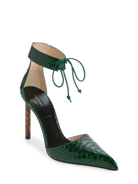 TOM FORD TOM FORD Ankle Tie Pump in Emerald Green at Nordstrom