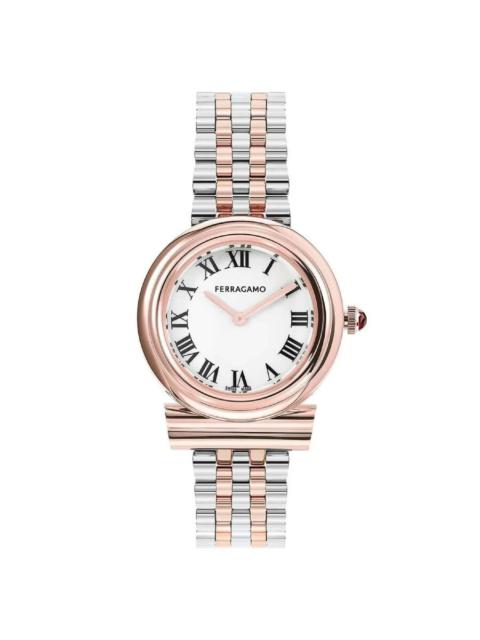 FERRAGAMO Ferragamo Gancini Quartz White Dial Ladies Watch SFMV01624