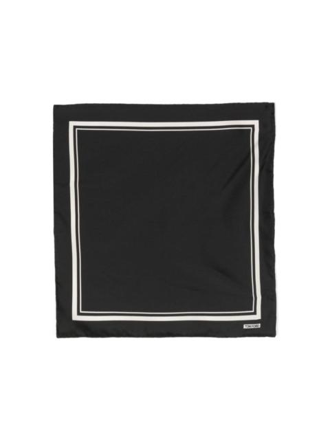 TOM FORD logo-print striped silk scarf