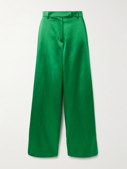 Dries Van Noten Cotton-blend Satin Straight-leg Pants