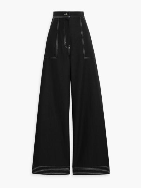 Max Mara Oboli cotton and linen-blend twill wide-leg pants